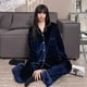 thumbnail image 1 of Pijamas de pareja de manga larga de otoño e invierno, pijamas de mujer de color sólido de terciopelo dorado de talla grande, conjunto de ropa sencilla para el hogar, 1 of 6