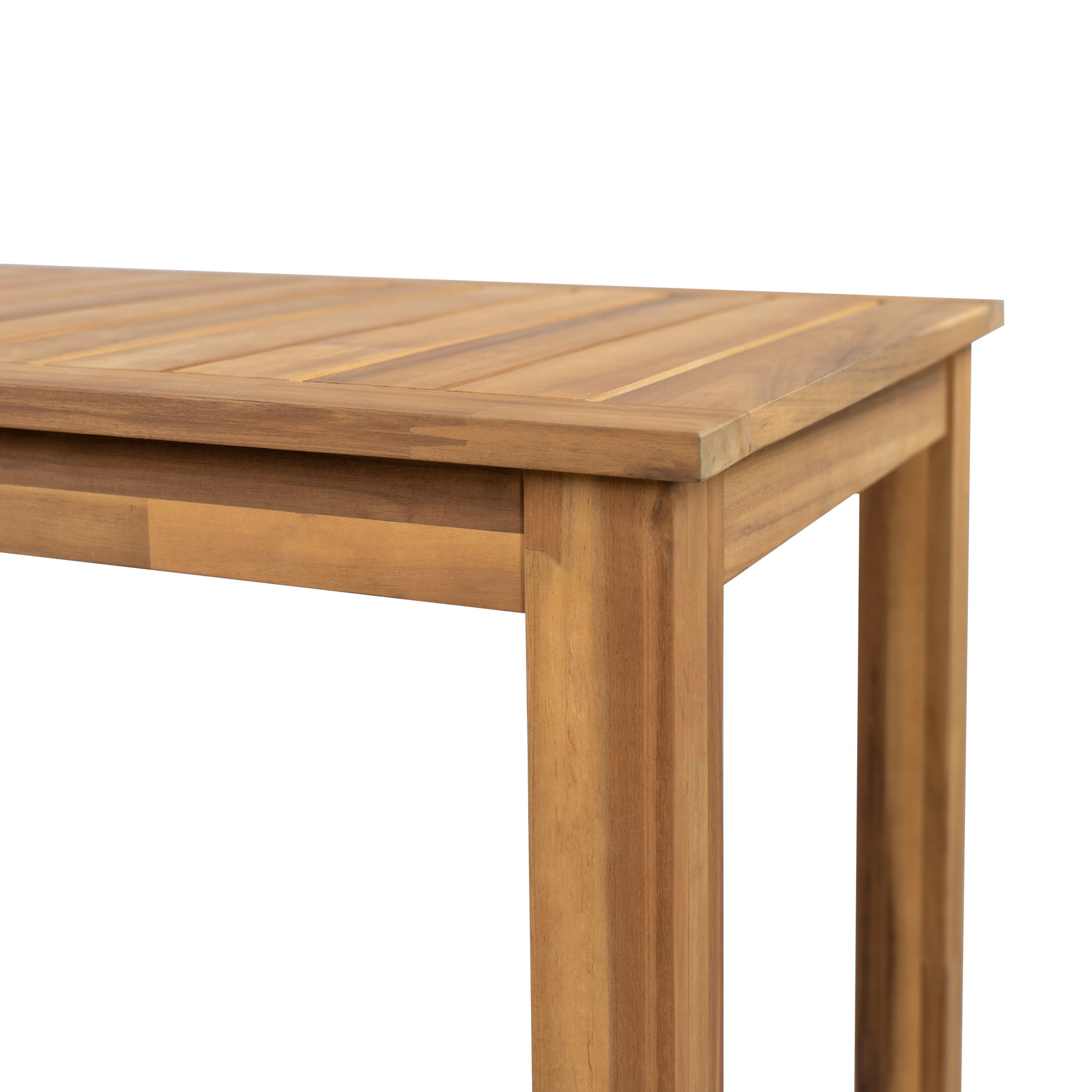Christopher Knight Home 5-Piece Outdoor Patio Bar Set, Acacia Wood Table & Four Barstools, Teak+Beige