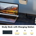 thumbnail image 5 of Advwin Twin Size Loft Bed with Desk, Stairs, Closet & 12 Fabric Drawers, Metal Gaming Loft Bed with LED Lights, Charging Station & Guardrail, Space-Saving Bed for Bedroom, Dorm, Black+Rustic Brown, 5 of 8