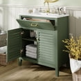 thumbnail image 3 of 30" Bathroom Vanity with Ceramic Sink Combination, Ample Storage Cabinet with 1 Pullout and Multifunctional Shelf Dividers for Bathroom, 3 of 24