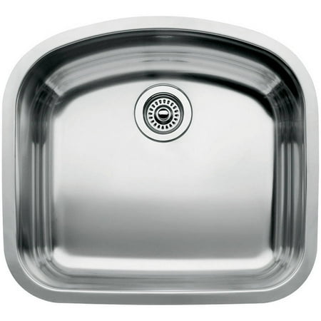 Blanco 440249 Wave 20.43" X 22.43" Single-Basin Stainless Steel Undermount Residential Kitchen Sink, Stainless Steel