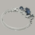 thumbnail image 4 of LBG British Made Spectacular 14k White Gold Natural Sapphire Womens Statement Ring - 33 size options - Size 10.5, 4 of 9
