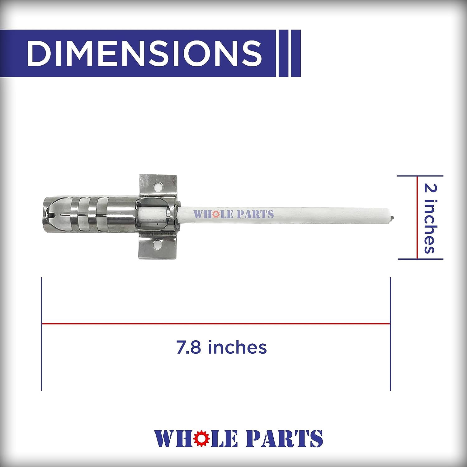 Whole Parts Range Bake or Broil Spark Electrode Part# W10333842- Replacement & Compatible with Some Jenn Air, Kitchen Aid, Amana, Maytag and Whirlpool Ranges