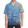 thumbnail image 2 of Camisas hawaianas para hombre, de manga corta, con estampado 3D de animales, camisa de playa Aloha, camisas informales de verano de gran tamaño con botones, 2 of 5