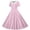 Pink, variant on Women's Vintage Plaid Collar Short Sleeve A-Line Midi Dress