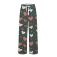 thumbnail image 4 of Fgvctg Valentine's Day Pajamas for Men Stretch Wide Leg Sleepwear Pajamas Pant Comfy Love Heart Print High Waisted Pj Spring Fall Drawstring Lounge Pants with Pockets Dark Gray S, 4 of 5