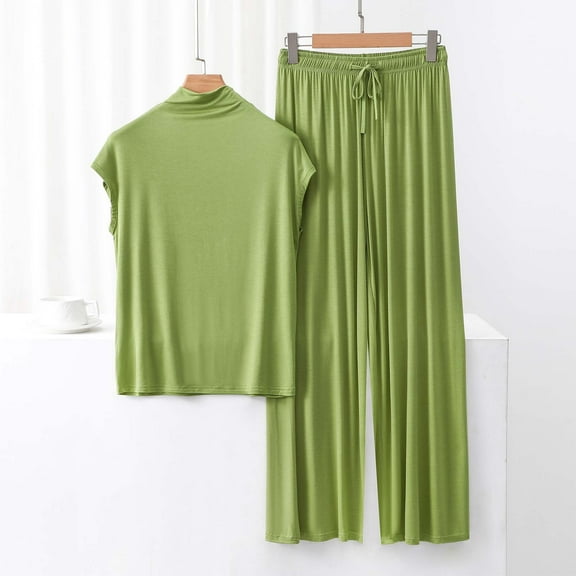 Censtreet Women's Pajamas Set, Modal Sleeveless Sleepwear Round Neck Top Pants Soft Loungewear