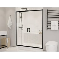 ANZZI Enchant 70-in. x 60.4-in. Framed Sliding Shower Door in Matte Black