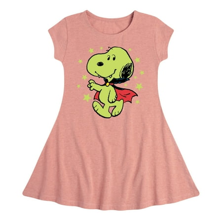 

Peanuts - Snoopy Vampire Star Art - Toddler And Youth Girls Fit And Flare Dress