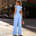thumbnail image 5 of Aimik Womens 2 Piece Outfits Ruffle Short Sleeve Top and High Waisted Wide Leg Pants Set Summer Casual Lounge Sets for Women, 5 of 6