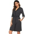 thumbnail image 2 of EFINNY Women's 3/4 Sleeves Bathrobes Home Dresses Pajamas Lace Spliced Home Wear, 2 of 5