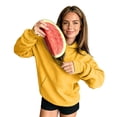 thumbnail image 2 of KHONTS Hidden Pocket Hoodies for Women Basic Classic Pouch Hooded Sweatshirts Casual Plain Baggy Stylish Couple Pullover Tops Yellow XL, 2 of 7