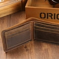 thumbnail image 4 of Cartera Retro Sonducket para hombre monedero bolsillo para monedas monedero delgado tarjeta de cambio de piel de vaca corta hecha a mano Color Café Horizontal, 4 of 6