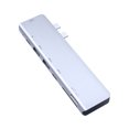 thumbnail image 1 of Lector de tarjetas HD con concentrador tipo c 7 en 1 Adaptador de video de resolución 4K Convertidor USB-C de aleación de aluminio Inevent EL000540-00B, 1 of 7