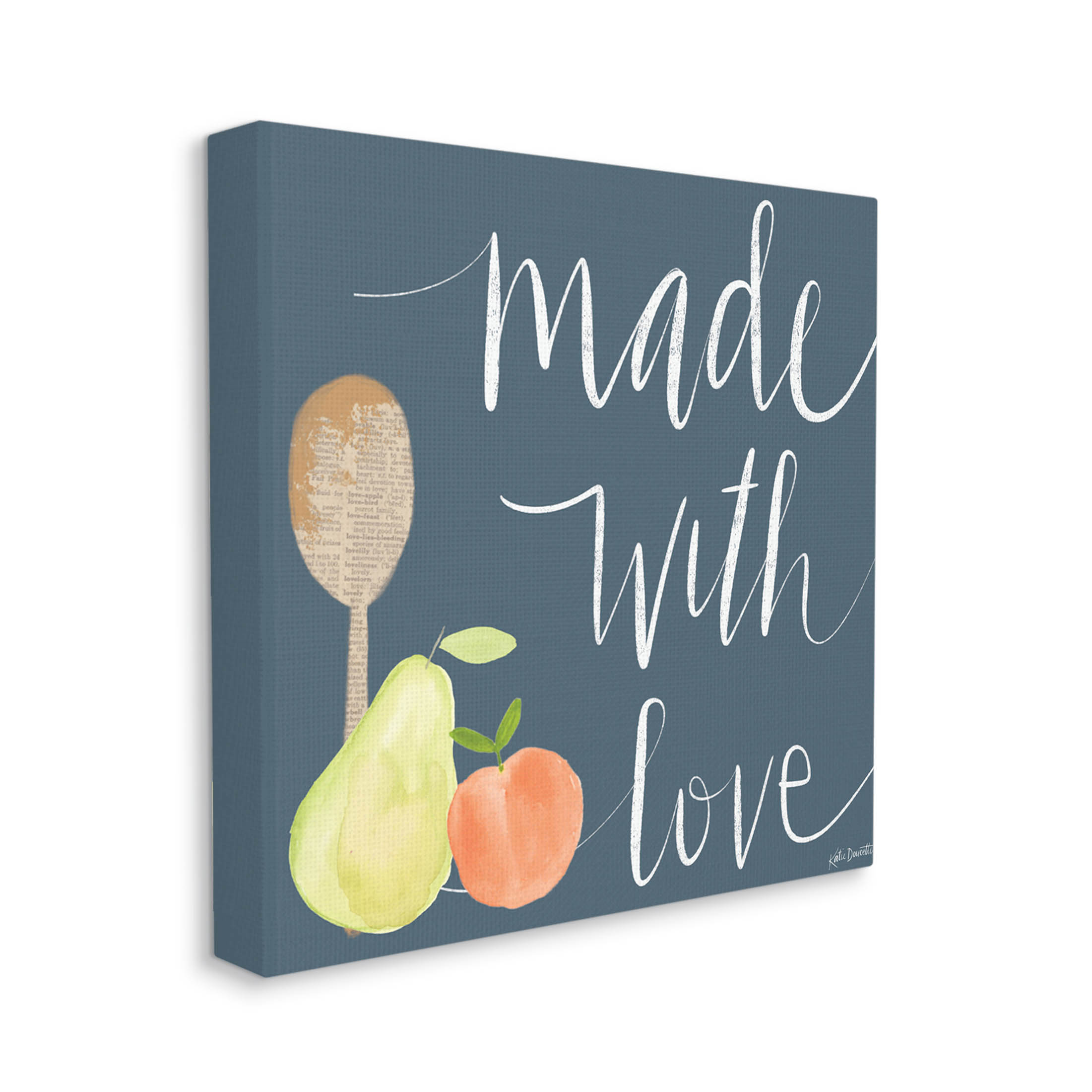 Stupell Industries Made With Love Kitchen Fruits Graphic Art Gallery Wrapped Canvas Print Wall Art, Design by Katie Doucette
