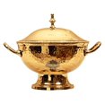 thumbnail image 1 of Pure Brass Hammered Small Casserole Donga With Bottom - 700ml, Gold, 6 Inches | Serveware Tableware Roti Katoradan - Ideal For Daily Meals Or Special Occasions, Perfect Gift Idea, 1 of 3