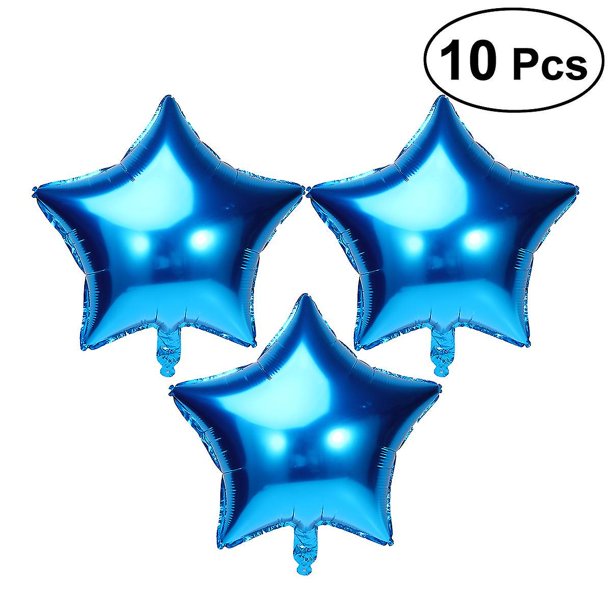 10 Uds. Globos de Mylar de fiesta de globos de papel de estrella de cinco puntas de 18 pulgadas para decoración de fiesta de cumpleaños de boda del Día de San Valentín (azul) kaili Sencillez
