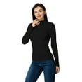 thumbnail image 3 of Lightweight Ribbed Mock Turtleneck for Women-Slim Fit, 3 of 6