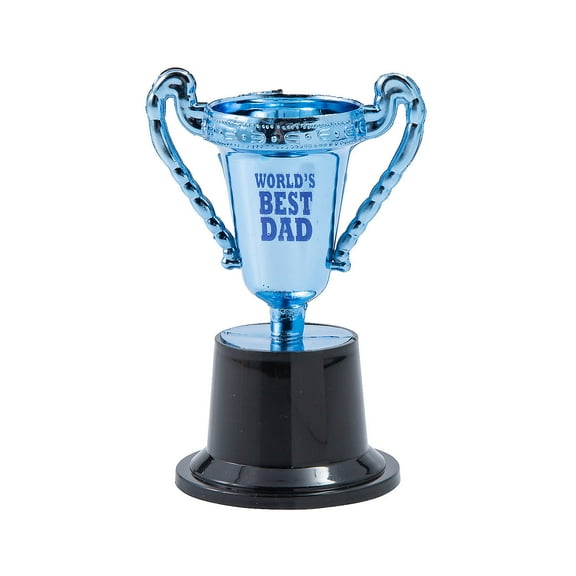Fun Express Blue World’s Best Dad Trophies - 12 Pc.
