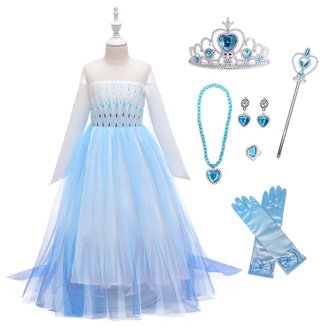 open lace back dress Ice Elsa Frozen Princess Dress | Icy Blue Play Dress