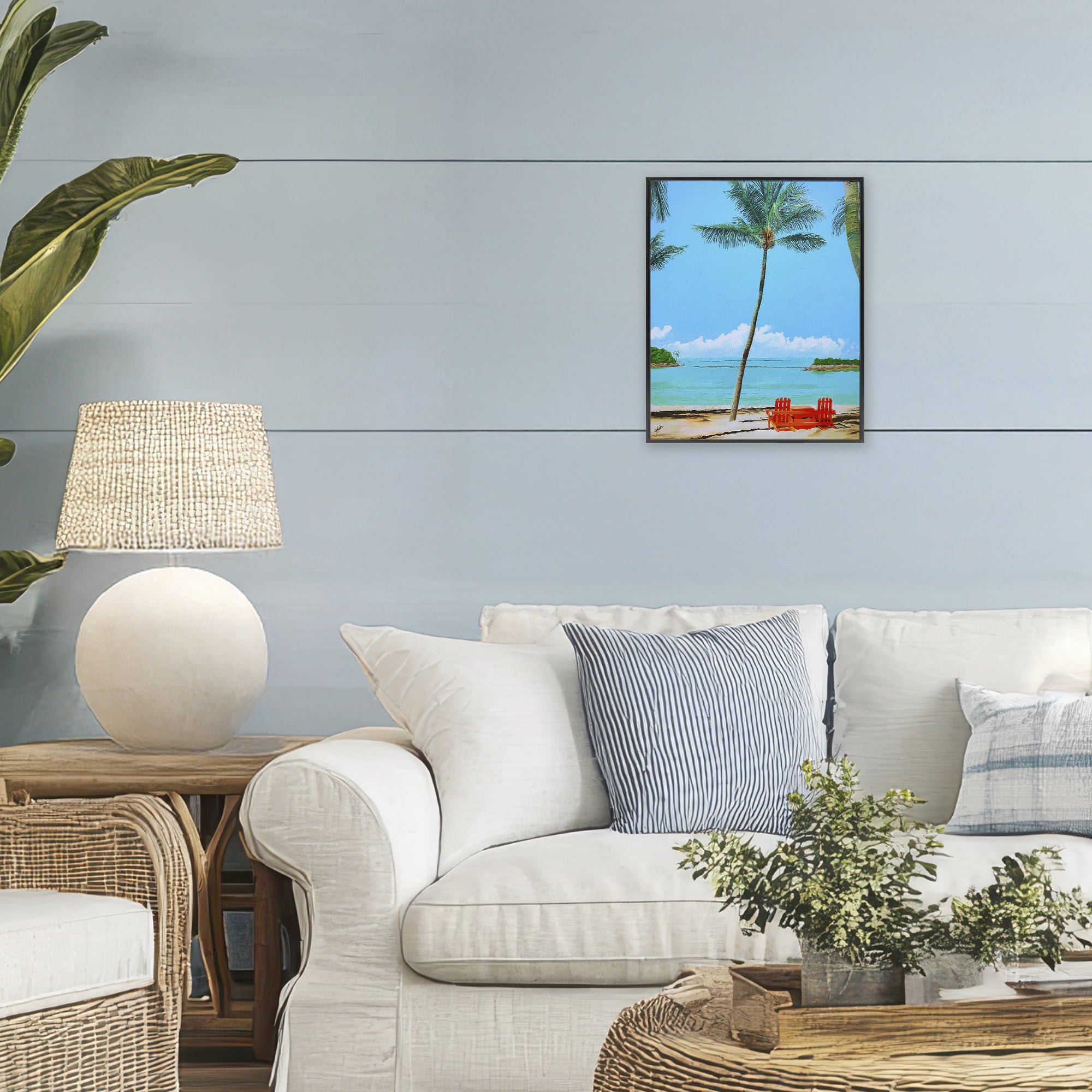 Stupell Industries Dreaming Of Palm Trees Black Framed Giclee Art, design by John Jaster