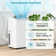 thumbnail image 5 of Garvee 14000BTU Portable Air Conditioner with Drying Function, Sleep Mode, Remote Control - Cools Rooms Up to 750 Sq. Ft for Home & Office Use White, 5 of 8