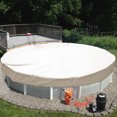 thumbnail image 4 of Sunshades Depot 18 Ft Beige Waterproof Round Pool Cover Above Ground Pool Winter Covers Wire Rope Hemmed All Edges for Above Ground Swimming Pools, Trampoline Cover (18', Beige Waterproof), 4 of 5