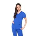 thumbnail image 2 of Womens Jogger Scrub Set Ultra Stretch Medical Scrub Top & Pants (True Royal Blue, 3X-Large), 2 of 7