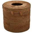 thumbnail image 4 of 2X Round Rattan Tissue Box Vine Roll Holder Toilet Paper Cover Dispenser for Barthroom,Home,Hotel and Office, 4 of 8