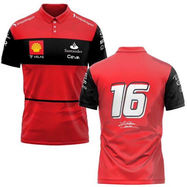 Nouveau Costume de Course F1 Red Bull Manches Courtes Polo Équipe Hommes-QIUPING