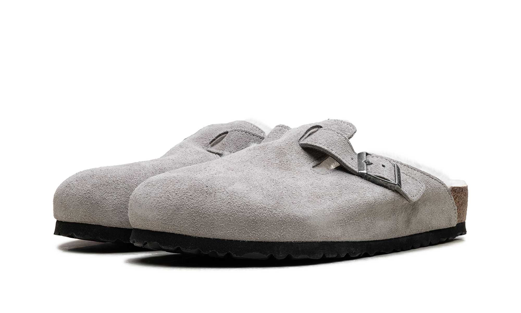 BIRKENSTOCK MENS Boston Shearling Suede Leather "Boston Shearling Stone Coin" 1017650 1017650 from Stadium Goods