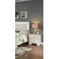 thumbnail image 6 of Modern 3pc Queen Size LED Panel Bed Set Cream Faux Leather 2x Nightstands Master Bedroom Furniture, 6 of 8