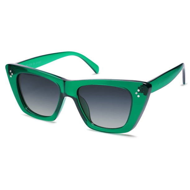 Gafas de Sol SOJOS Retro Ojo de Gato SJ2199 Polarizadas UV400 Verde