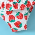 thumbnail image 6 of LNMQLPDBS 2 Piece Girls One Shoulder Swimsuits Kids Strawberry Graphic Printed Ruffle Trim Bathing Suits Beach Pool Swimwear Summer Beach Cute Outfit for Toddler Girls Beachwear for Seaside﻿ ﻿, 6 of 6