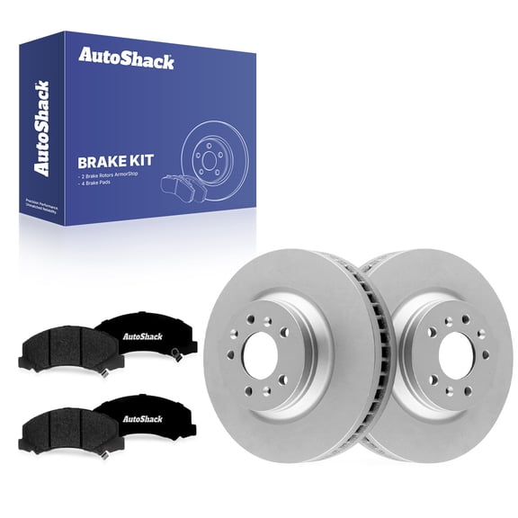 AutoShack Front Vented Coated Brake Rotors   Premium Ceramic Pads 6-PC Brake Kit Replacement for 2012-2013 Chevrolet Impala 2006-2011 Buick Lucerne 2006-2011 Cadillac DTS ArmorStop 12.72" (323.2 mm)