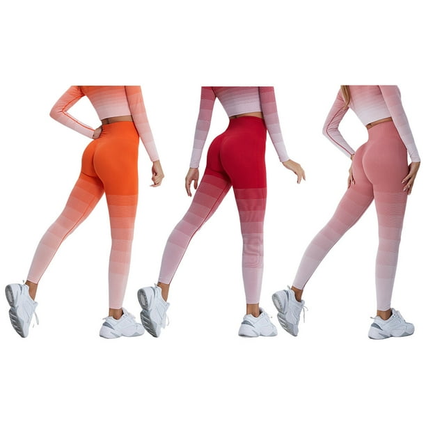 facefd Home Women Polyester Yoga Pants Girls Breathable Soft High Waist Trousers  Ladies Hip Lifting Sportswear Jogging Clothing Pink L 