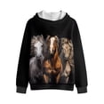 thumbnail image 5 of Uorisanigo Horse Print Girls Boys Hoodie Sweatshirt Casual Long Sleeve Hooded Jacket Soft Warm Sweatshirt Outerwear for Kids Fall Fashion for Sports and Daily Wear, 5 of 8