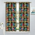 thumbnail image 2 of Pixelated Bookshelf Curtain for Kids, Shelf with Books in Pixel Art Style Game Concept Rod Pocket Window Treatments Drapes for Girls Boys Bedroom Playroom 26"W x 45"L (Pack of 2), 2 of 6