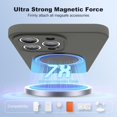 thumbnail image 3 of for iPhone 15 Pro Max Case with Magnetic Ring Stand Silicone Phone Case 6.7" for Women Men [Compatible with MagSafe][Full Camera Protection][Military-Grade Drop Protection], Deep Grey, 3 of 12