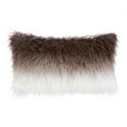 thumbnail image 4 of Phantoscope Merino Style Faux Fur Series Decorative Throw Pillow, 12" x 20", Brown/White, 1 Pack, 4 of 6