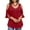 Red, variant on AOOCHASLIY Womens Blouses Short Sleeve Plus Size Women Bandage Clothing Solid T-Shirt Short Sleeve V-Neck Tops