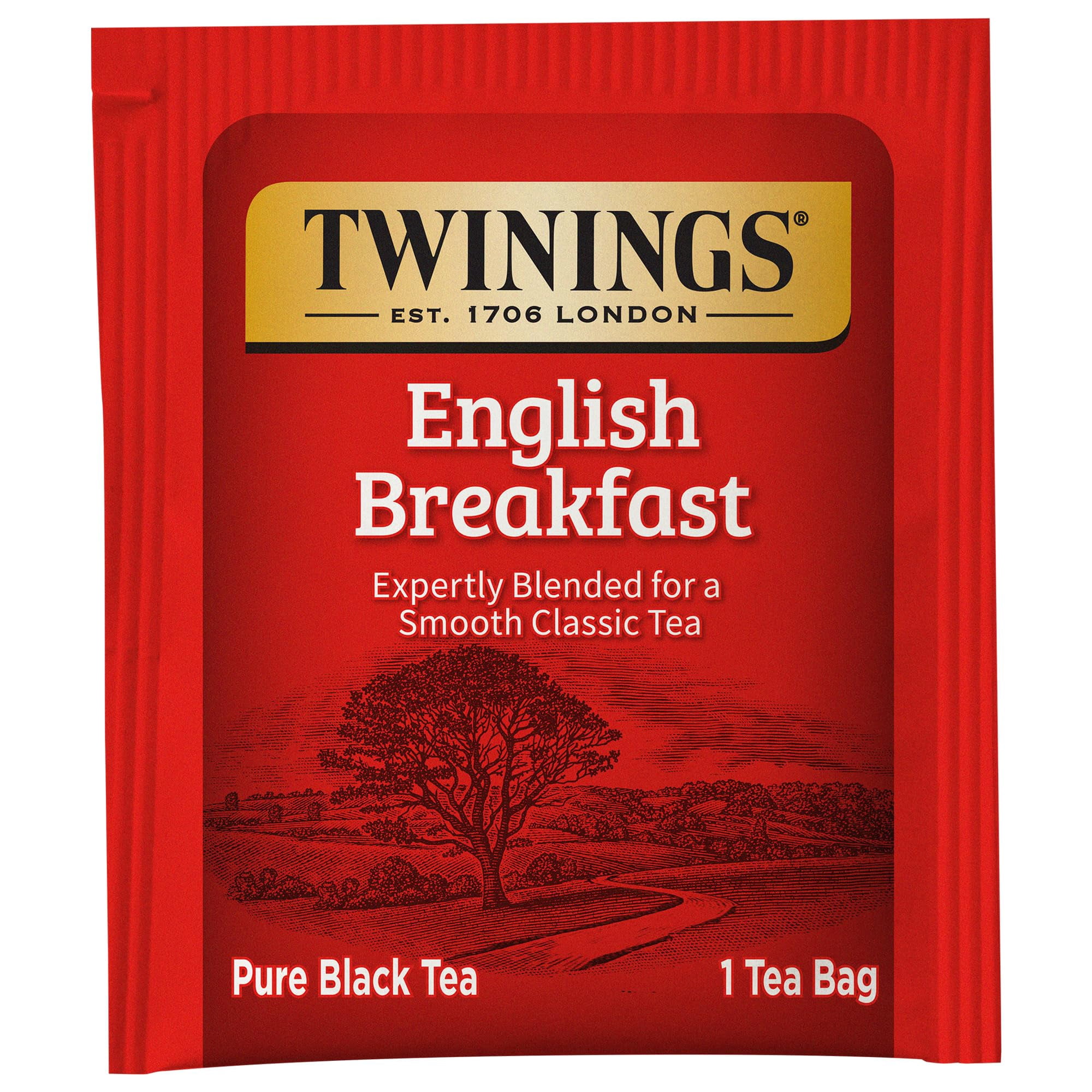 Pack of 2 - Twinings English Breakfast Black Tea Individually Wrapped Bags, 100 Count (Pack Of 1), Smooth, Flavourful, And Robust, Caffeinated, Enjoy Hot Or Iced | Packaging May Vary