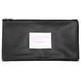 thumbnail image 1 of Bolsa de depósito de dinero Uxcell 11x6" con cremallera, pouch de efectivo y monedas de cuero sintético con ventana clara, negra, 1 of 6