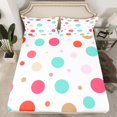 thumbnail image 2 of Manfei Cute Dot Pattern Bed Sheets,Geometric Circle King Sheets,Colorful Spot Sheet Set Girl,Super Cozy Room Decor,4 Pieces, 2 of 7