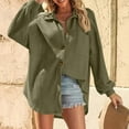 thumbnail image 6 of yievot Womens Waffle Knit Shacket Jacket Long Sleeve Button Down Shirts Dressy Casual Blouses Tops, 6 of 6