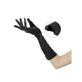 thumbnail image 3 of INSPIRE CHIC Women's Satin Shiny Opera Length Gloves Pleated Full Finger Long Evening Glove One Size Black, 3 of 6