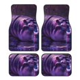 thumbnail image 1 of Honeii Purple Hippo In Water Print Car Foot Mat Four-Piece Set - Front & Rear Universal Car Floor Mats for SUVs, Trucks, Sedans, 1 of 7