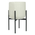 thumbnail image 5 of Bloomingville Round Metal Planter with Chevron Pattern on Stand, Matte White, 5 of 7