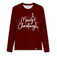 thumbnail image 4 of Timegard Hauts pour Femmes Joyeux Noël Imprimé Manches Longues Col Rond Chandail Décontracté Ample Confortable Automne, 4 of 4