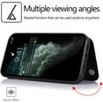 thumbnail image 2 of Design for iPhone 13 Mini Case with Tempered Glass Screen Protector Credit Card Holder Slot, Leather Wallet Phone Cases Stand Kickstand Protective Cover for iPhone13mini Men 5.4" Black, 2 of 12